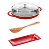  cast iron Griddle With Bonus Spatula and Spoon Rest , cherry,,large