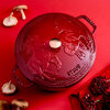 La Cocotte, 4.8 l cast iron round Year of the Horse French Oven, cherry, small 5