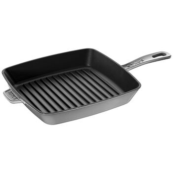26 x 26 cm square Cast iron American grill graphite-grey,,large 1