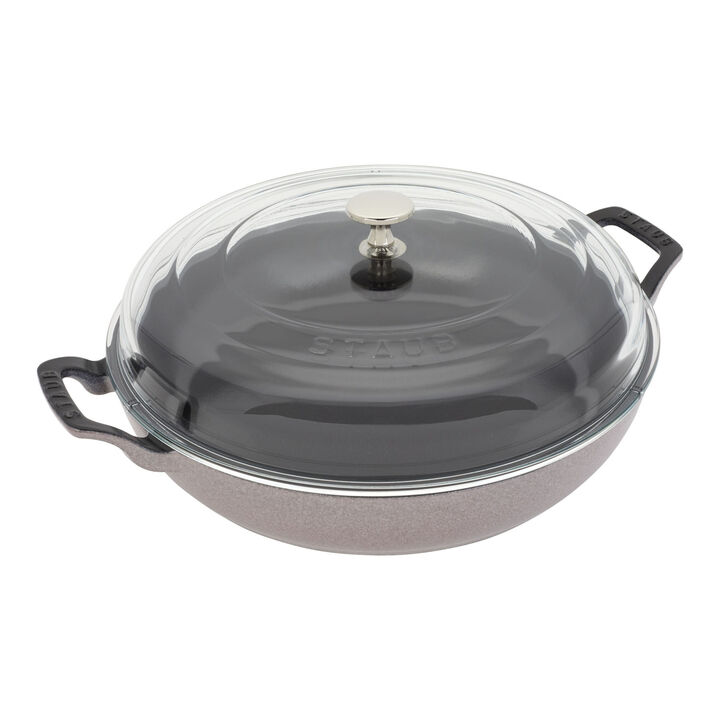 Cast Iron, 3.5 qt, Braiser With Glass Lid, Lilac, large 1