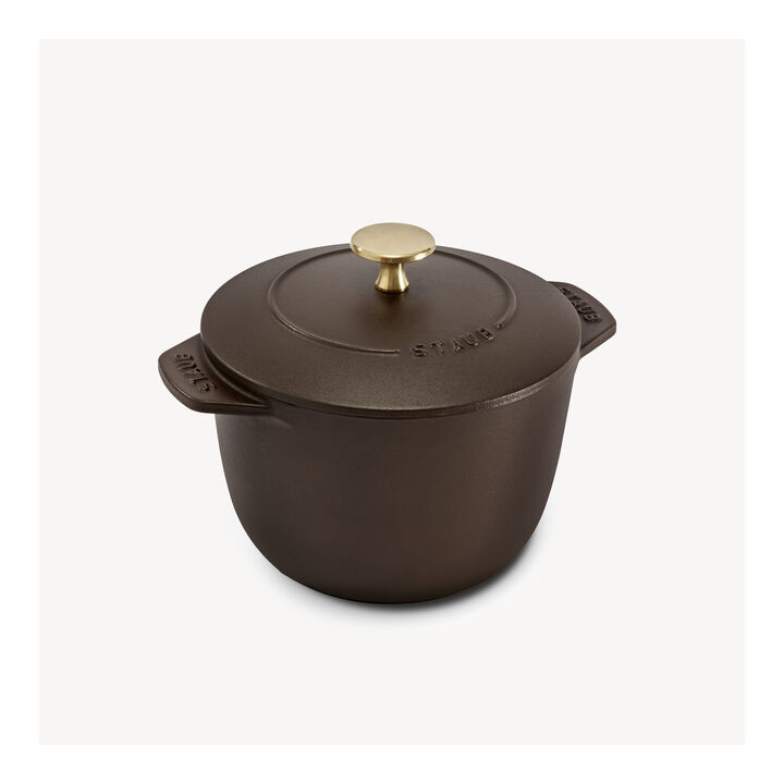 La Cocotte, Ris Cocotte 16 cm / 1,75 l, Rund, Chokolade, Støbejern, large 2