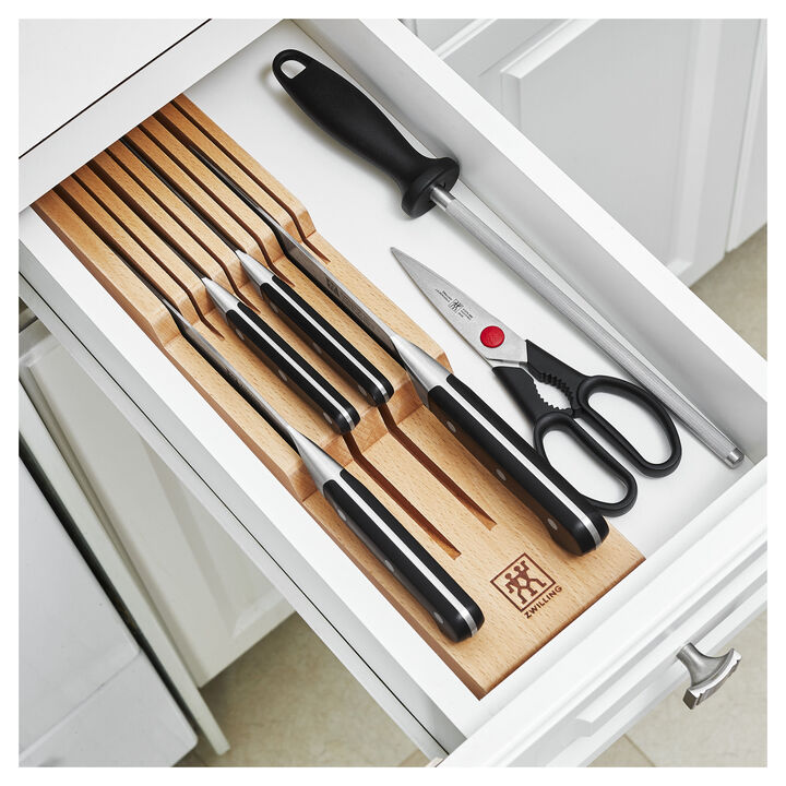 7-pc, Block Set With Beechwood In-Drawer Knife Tray, Natural, large 2