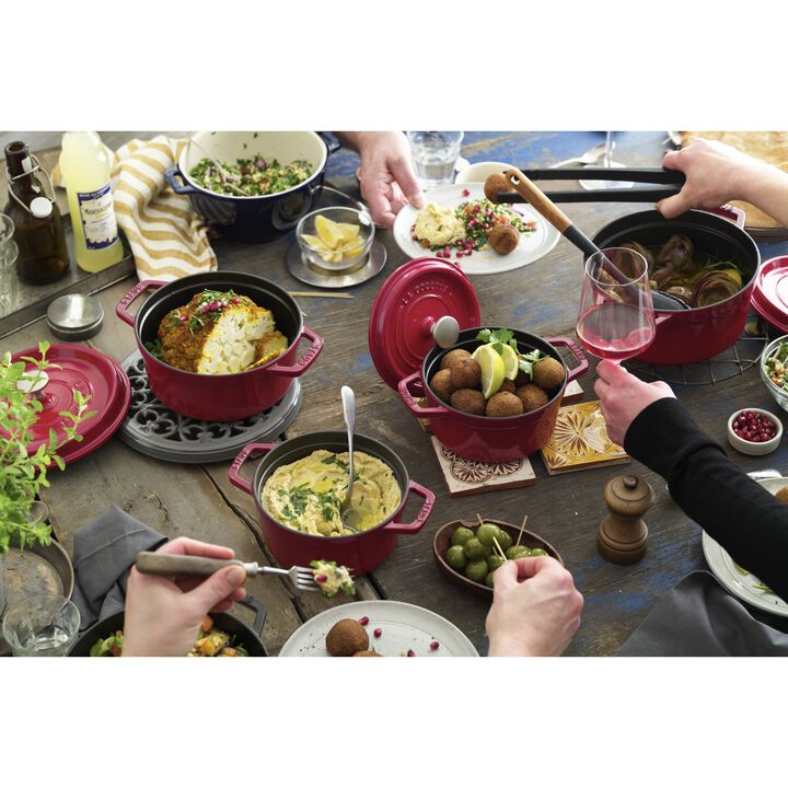 鋳物ホーロー鍋, ピコ・ココット 16 cm, ラウンド, チェリー, 鋳鉄, large 2