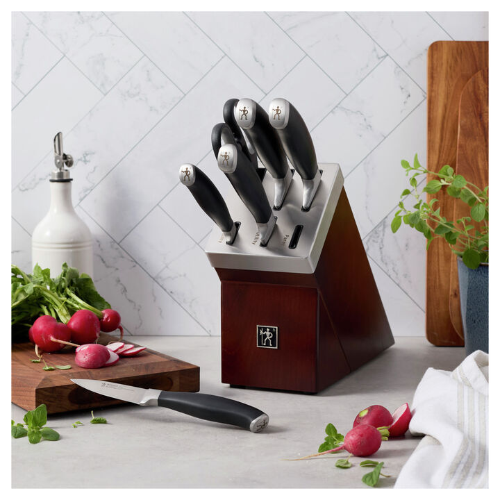 Elan, 7-pcs, Knife block set, brown, large 2