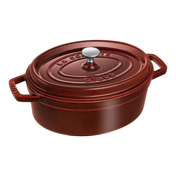 鋳物ホーロー鍋, ピコ・ココット 27 cm, オーバル, グレナディンレッド, 鋳鉄, large 1