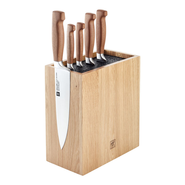 **** VIER STERNE Wood, 6-pces, Bloc à couteaux, Brun, large 3