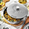 Cast Iron - Specialty Shaped Cocottes, 3.75 qt, Essential French Oven Rooster Lid, Graphite Grey, small 2
