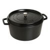 12.5 l cast iron round Cocotte, black - Visual Imperfections,,large