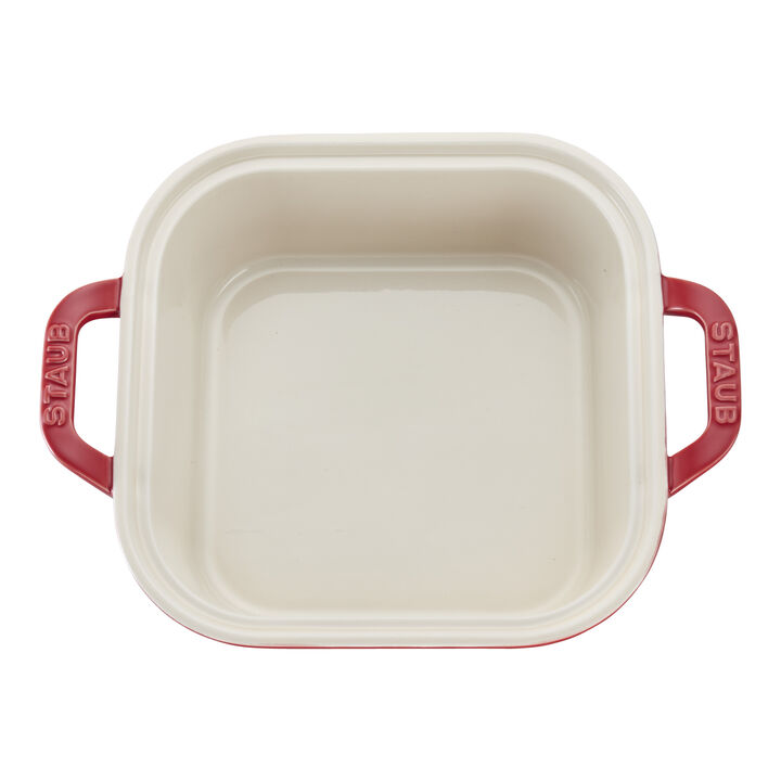 Stoneware, 4-pc, Mixed Baking Dish Set, cherry, large 4