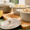 Stoneware, 3-pc, Mini Round Dutch Oven Set, sesame, small 3