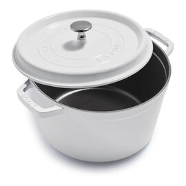 Staub Cast Iron - Tall Cocottes, 5 qt, round, Tall Cocotte, white