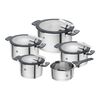 5-pcs Stainless steel Pot set silver,,large