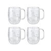 Sorrento Double Wall Glassware, 4-pc  Coffee Glass Mug Snowflake Set, small 3