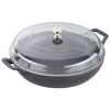 12-inch, Braiser with Glass Lid, black matte,,large