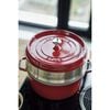La Cocotte, 26 cm round Cast iron Cocotte with steamer cherry, small 7
