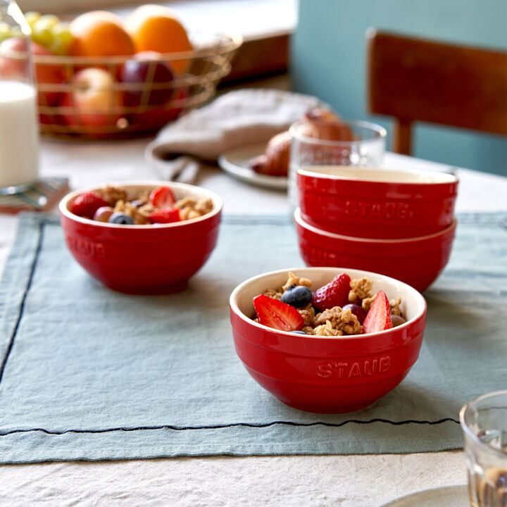 Ceramique, Schüssel Set 12 cm / 4-tlg, Kirsch-Rot, Keramik, large 3