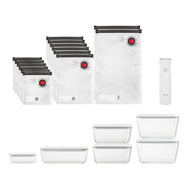Fresh & Save - Complete vacuum set, including refrigerator box and extra bags, glass