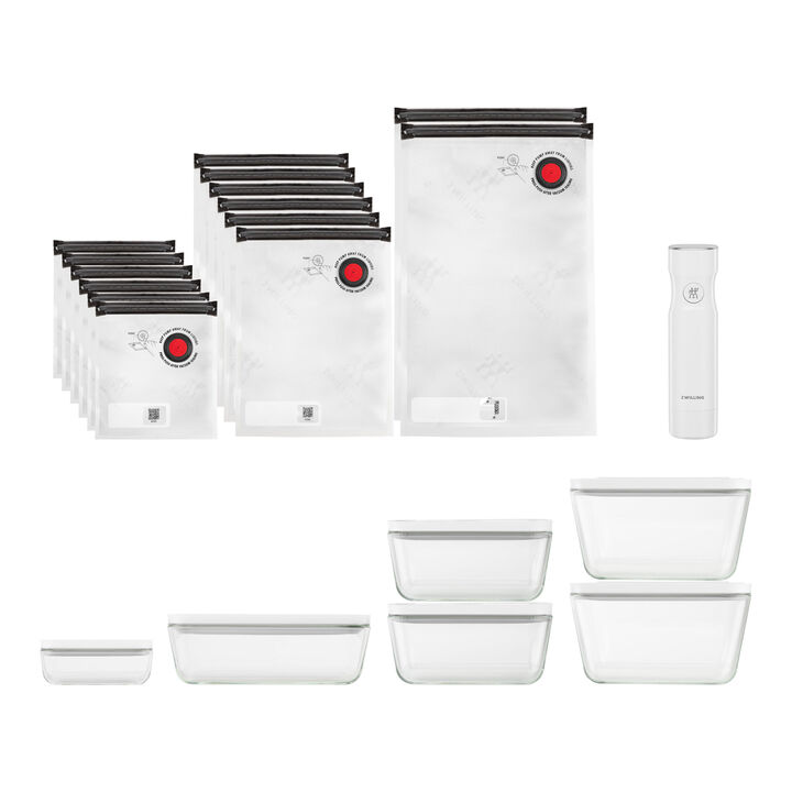 Fresh & Save - Complete vacuum set, including refrigerator box and extra bags, glass, large 1