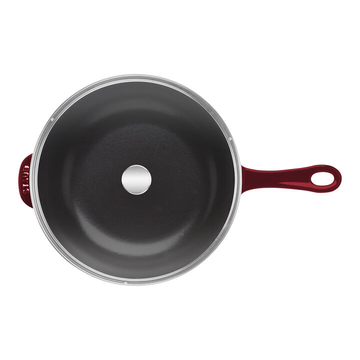 Pans, 26 cm / 10 inch cast iron Frying pan, grenadine-red, large 3