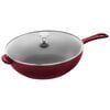 Cast Iron - Fry Pans/ Skillets, 10-inch, Daily Pan With Glass Lid, Grenadine, small 1
