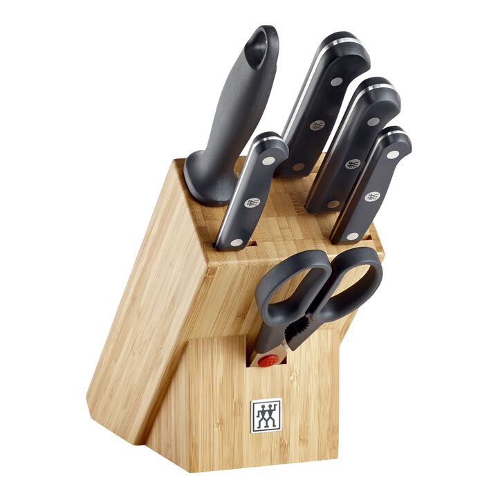 Gourmet, 7-pcs, Knife block set, natural, large 1