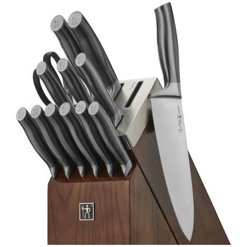 14-pc, Self-Sharpening Knife Block Set, brown,,large 1