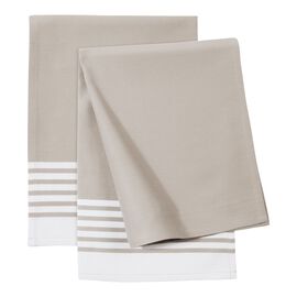 ZWILLING Textiles, Conjunto de toalhas de cozinha às riscas 2-pçs, Taupe