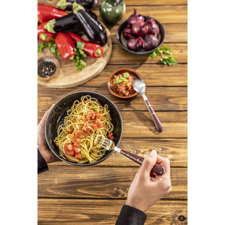 Avola, 20-pc, Matte, Flatware Set, Red, large 3