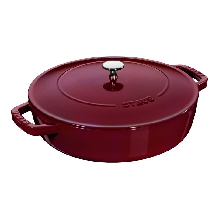 Braisers, 3.7 l cast iron round Saute pan Chistera, Bordeaux - Visual Imperfections, large 1