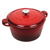 5.2 l cast iron round French oven, red,,large