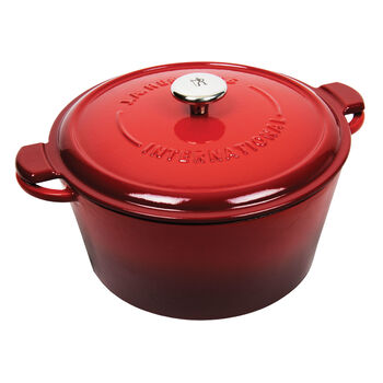5.2 l cast iron round French oven, red,,large 1