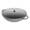 Specialities, 37 cm / 14.5 inch cast iron Wok with glass lid, graphite-grey, small 1