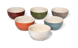 Staub Ceramique, 6 Piece ceramic Bowl set, mixed Colours