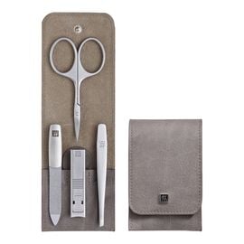 ZWILLING PREMIUM, 4-pc, Leather Snap fastener case, taupe