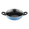 Caprera, 3.6 l aluminum round Saucier and sauteuse with lid, blue, small 1