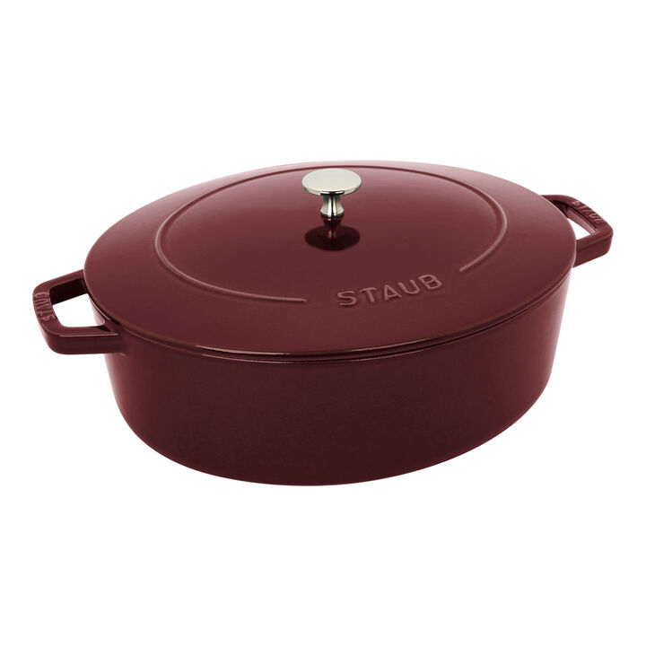 Cast Iron, 6.25 qt, Wide Oval Dutch Oven, grenadine - Factory Second, large 1