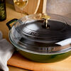Cast Iron, 3.5 qt, Braiser With Glass Lid, Basil, small 4