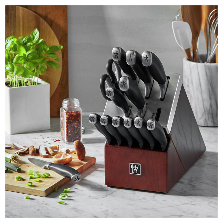 Elan, 14-pcs, Knife block set, brown, large 2