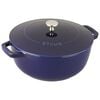 3.6 l cast iron round French oven, dark-blue,,large