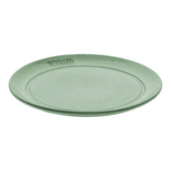 15 cm ceramic round Plate flat, sage,,large 1