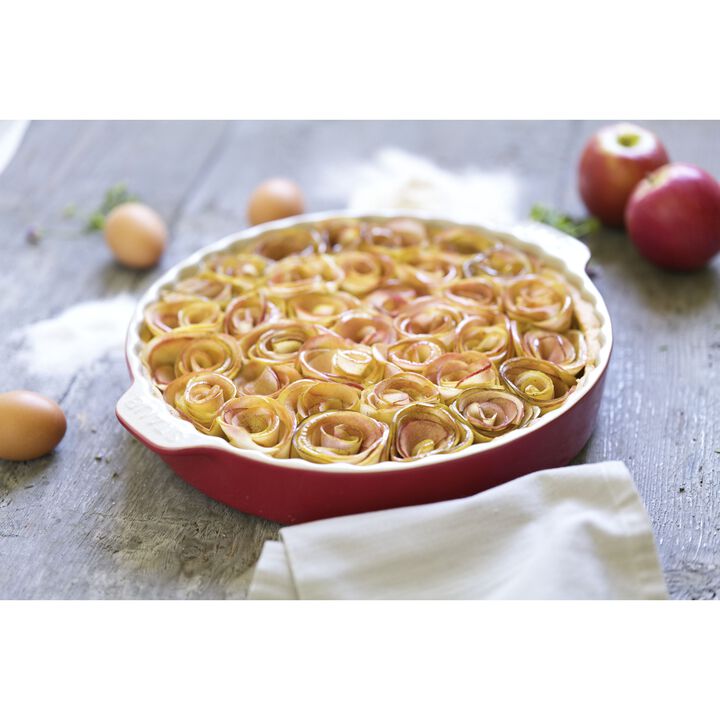 Ceramique, 30 cm ceramic round Pie dish, cherry, large 4