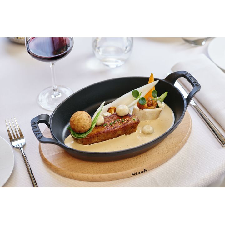 Cast Iron, 9.5-inch, Oval, Gratin Baking Dish, Black Matte, large 2