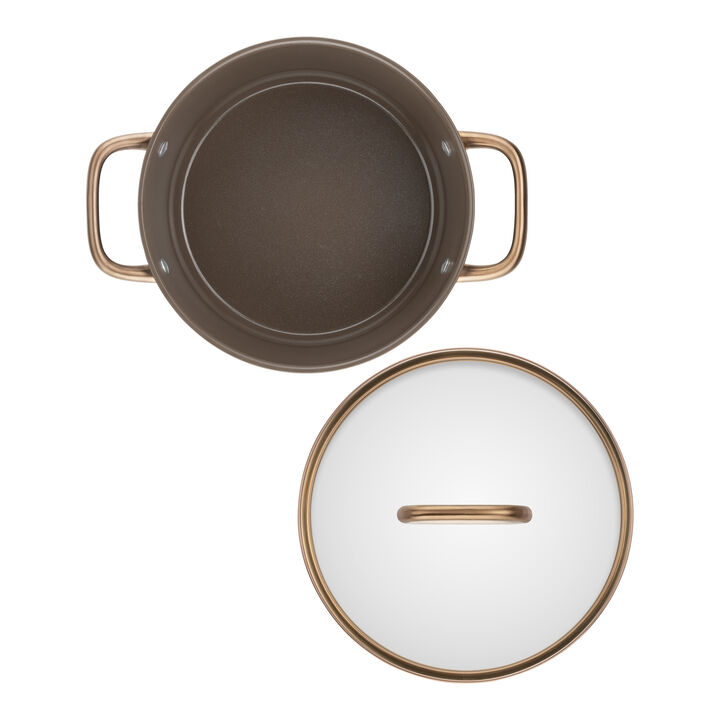 Milano, Gryta hög med glaslock 24 cm, Aluminum, large 2