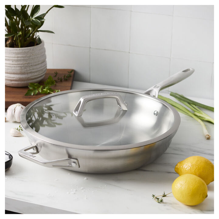 Motion Stainless Steel, 33 cm stainless steel deep saute pan with lid, large 2