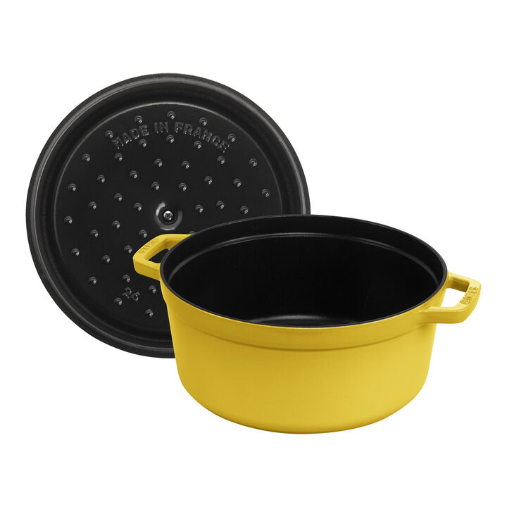 La Cocotte, 5.25 l cast iron round Cocotte, citron, large 4