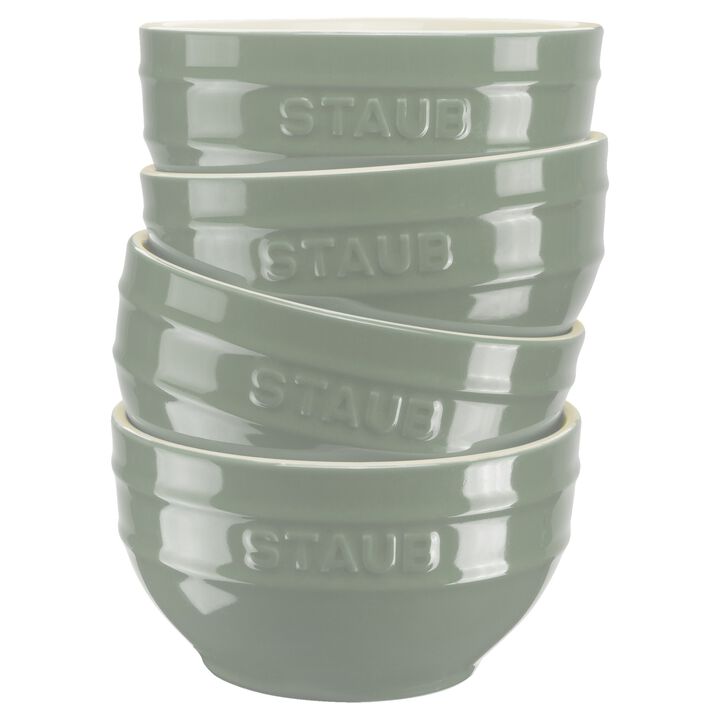 Ceramique, Schüssel Set 12 cm / 4-tlg, Eukalyptus, Keramik, large 1