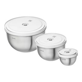 Vacuum bowl set S/M/L / 6-pc, stainless steel, silver-white