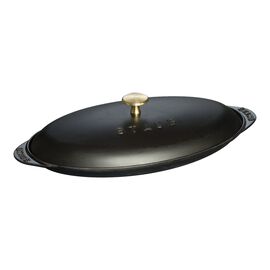 Staub Specialities, 31 x 20.32 cm oval Cast iron Oven dish with lid black
