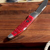 Outdoor, 4-inch, Folding Pocket Knife With Leather Sheath, Red Jigged Bone, small 6