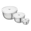 Fresh & Save BOWLS, Vacuum bowl set S/M/L / 6 Piece, stainless steel, silver-white, small 1